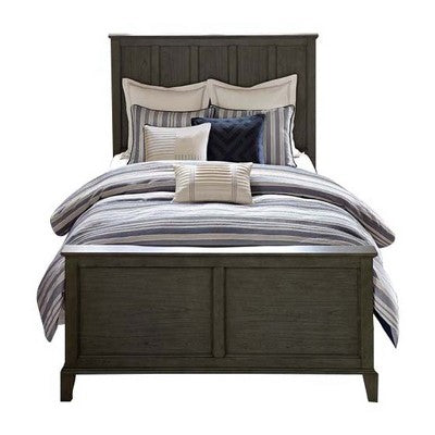 Komplet kołdry Queen - niebieskie pasy, żakard