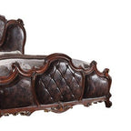 Rama łóżka California King - wygląd skóry i dębowy odcień