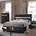 Nowoczesna rama łóżka queen w matowej czerni