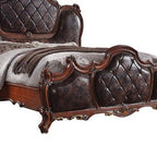 Rama łóżka California King - wygląd skóry i dębowy odcień