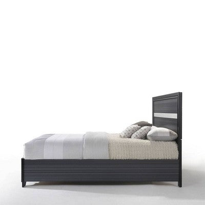 Nowoczesna rama łóżka queen w matowej czerni